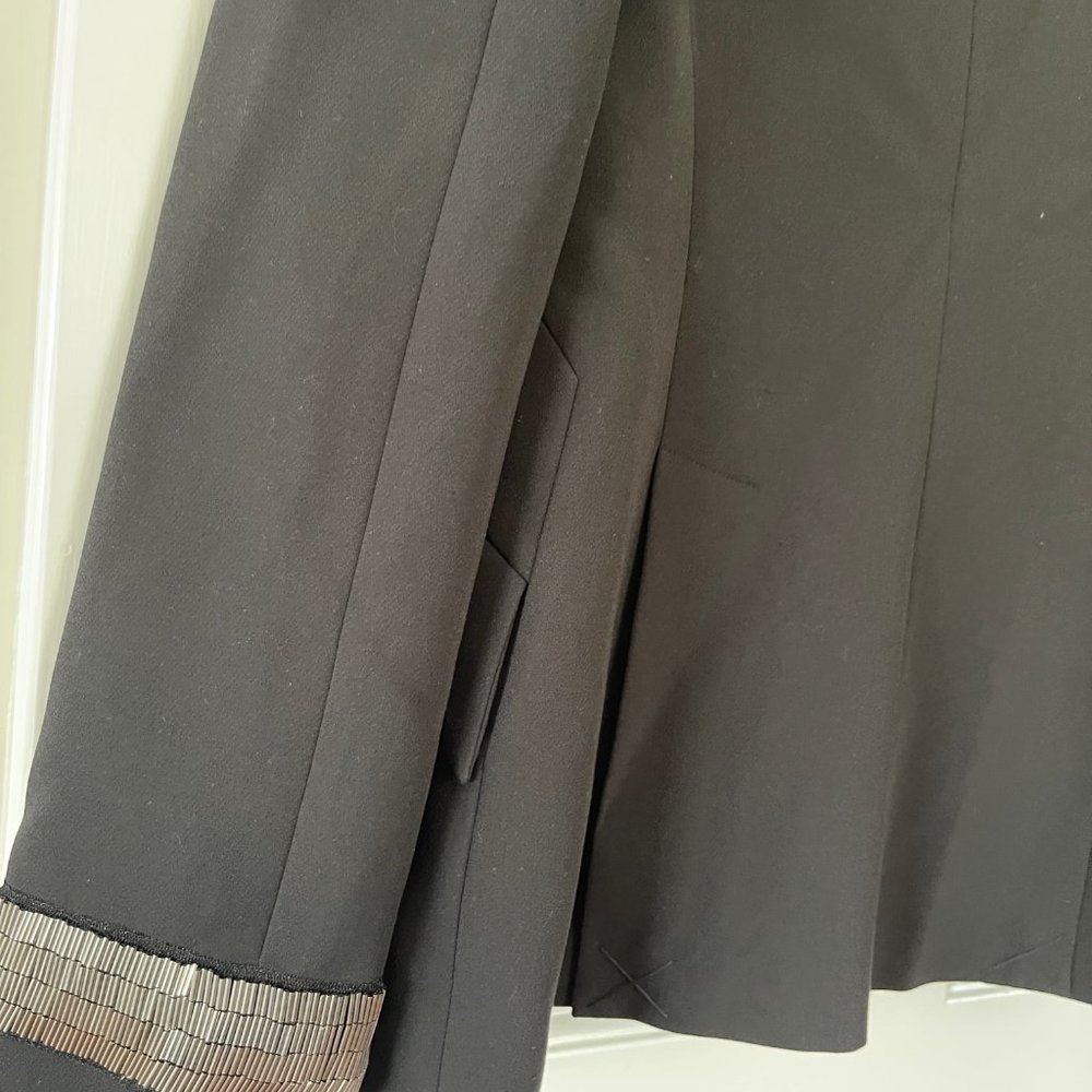 L'Agence Chamberlain Black Blazer with Bling Cuffs and Front Pockets Size 2 - Picture 7 of 9